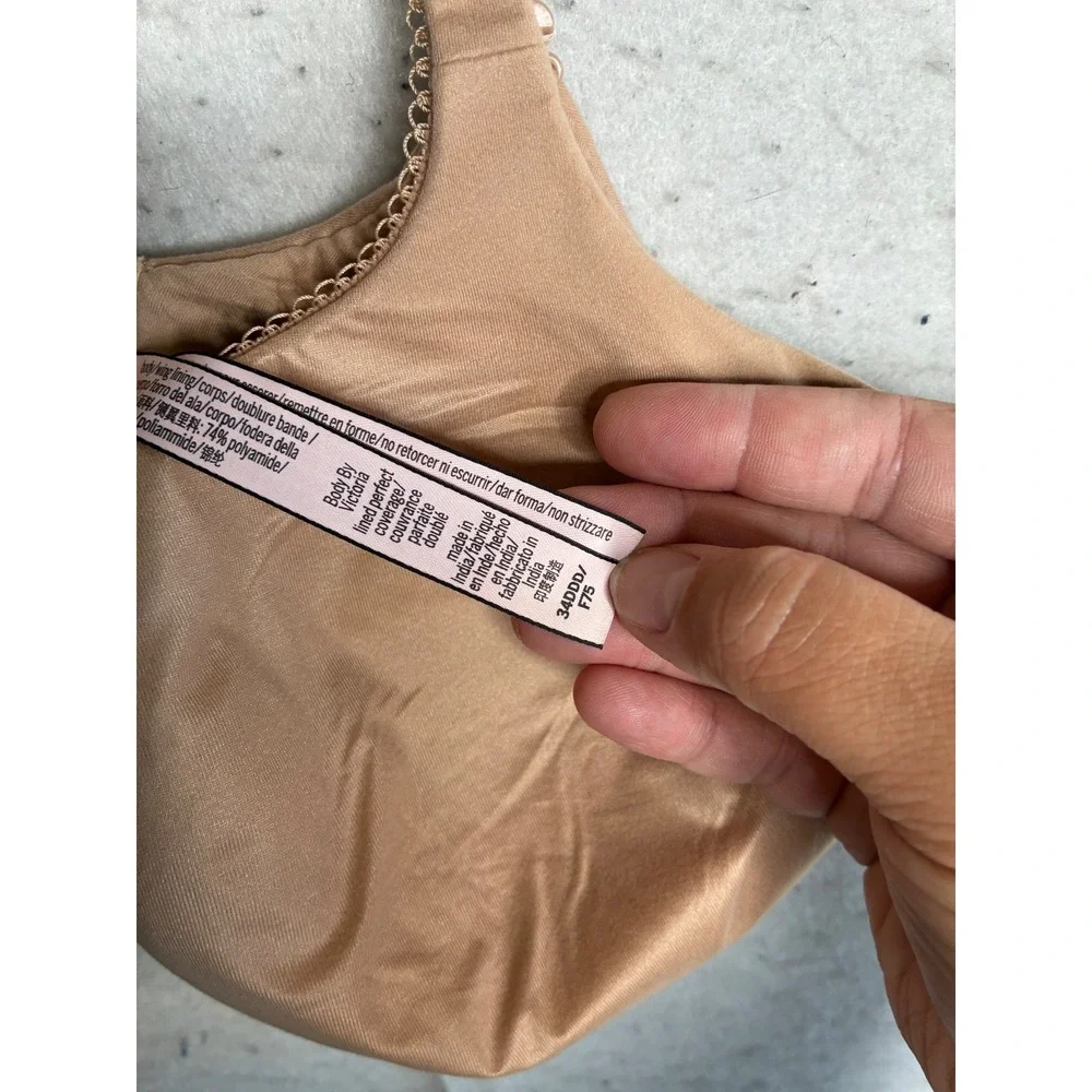 Victorias Secret Body By Victoria Perfect Coverage Bra Tan Nude 34DDD 387795-FFZ